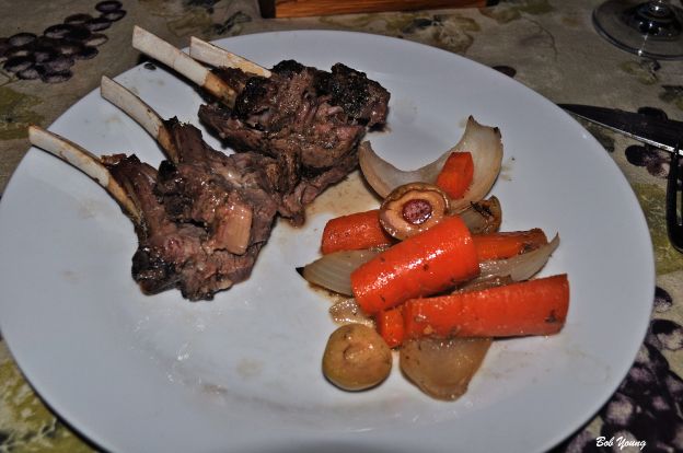 Tagine Lamb Chops Carrots, Onion and Olives